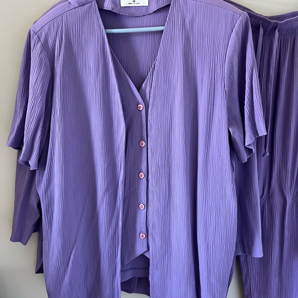 Alfred Dunner Three Piece Ensemble Purple Suit Set - Picture 4 of 5
